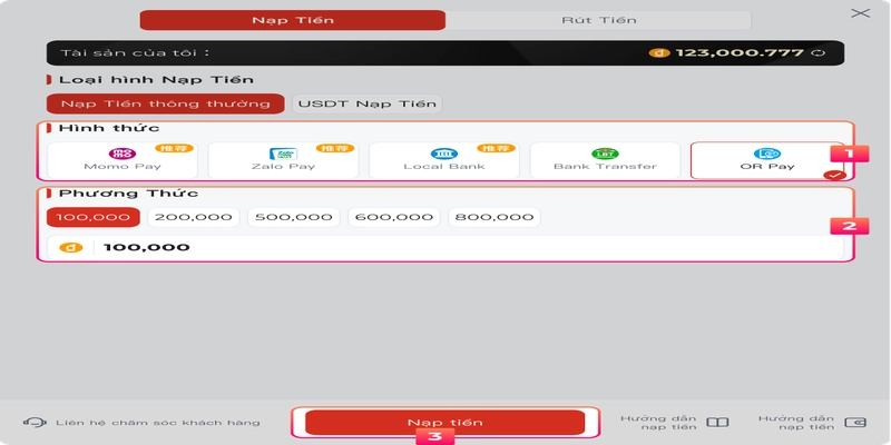 Thanh toán nạp tiền Bsports bằng mã QR tiện lợi
